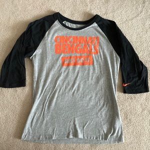 Nike Cincinnati Bengals 3/4 length sleeve t shirt